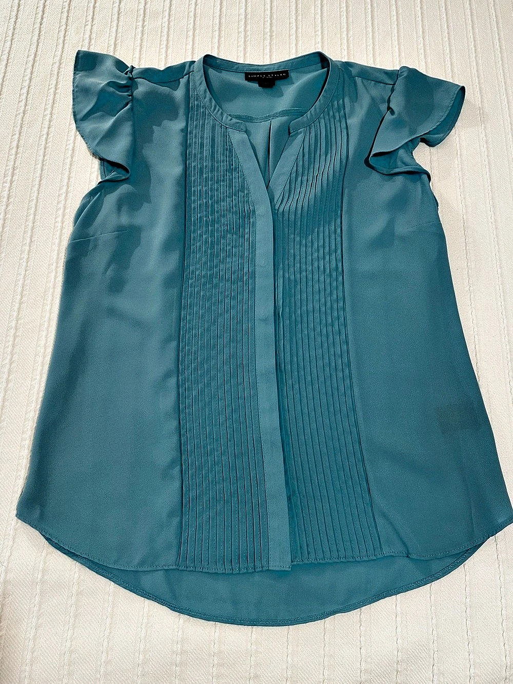 Simply Styled Blue Ruffle Sleeve Blouse